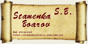 Stamenka Boarov vizit kartica